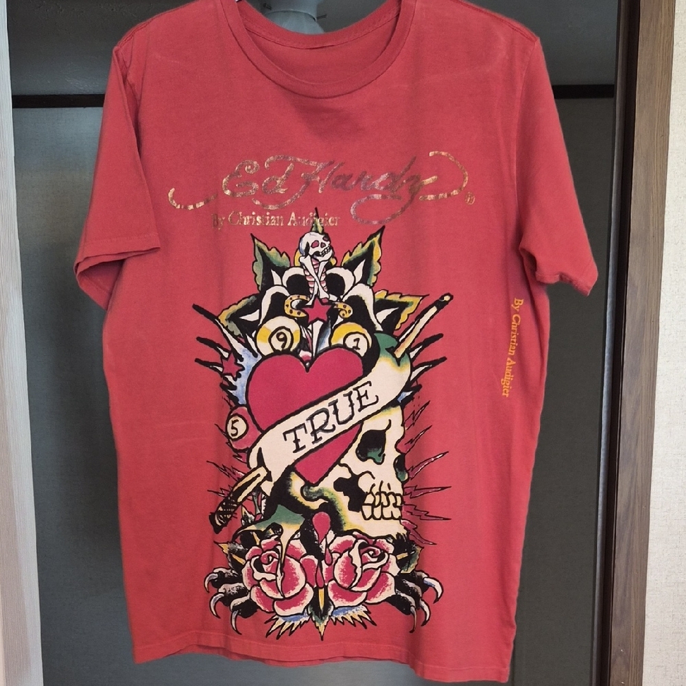 Ed Hardy Men's Red Graphic Tee